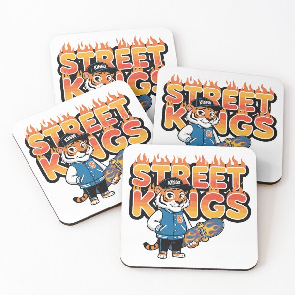 Item preview, Cool Skater Tiger "Street Kings" T-Shirt Design with Flames, Varsity Jacket, and Skateboard Vector designed and sold by Lens Light Visuals.