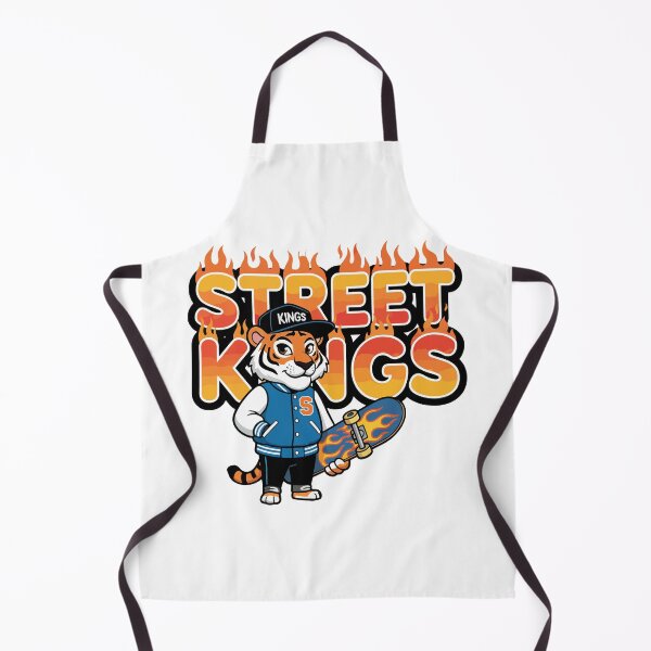 Item preview, Cool Skater Tiger "Street Kings" T-Shirt Design with Flames, Varsity Jacket, and Skateboard Vector designed and sold by Lens Light Visuals.