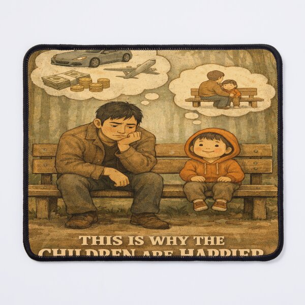 Item preview, This Is Why Children Are Happier – Mindfulness Life Lesson Illustration designed and sold by YogaCreations.