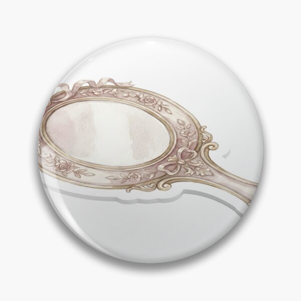 Item preview, Vintage Victorian Hand Mirror Romantic Watercolor designed and sold by Strip to Stick.