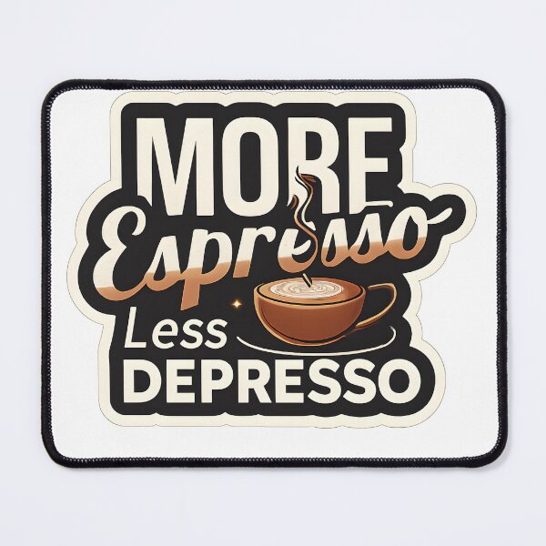Item preview, More Espresso Less Depresso - Funny Coffee Pun Art designed and sold by VaultVibes.