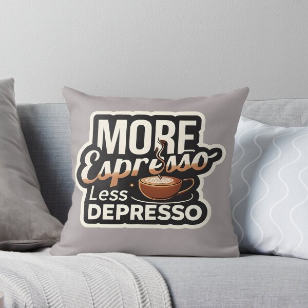 Item preview, More Espresso Less Depresso - Funny Coffee Pun Art designed and sold by VaultVibes.