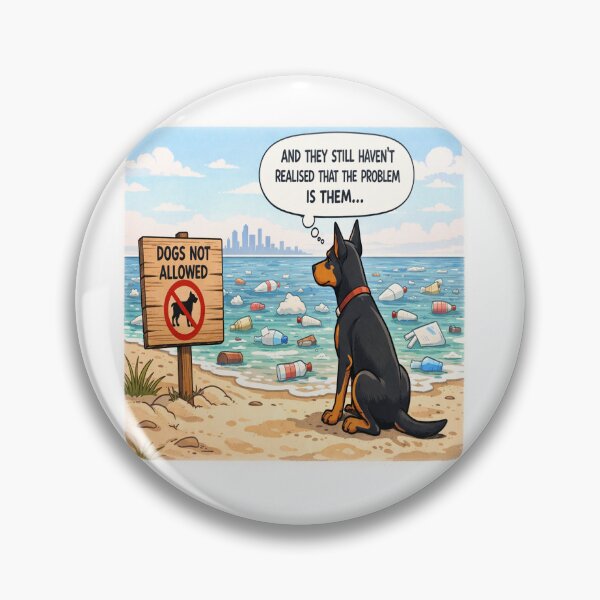 Item preview, The Problem Is Us – Environmental Awareness Dog Illustration Art designed and sold by YogaCreations.