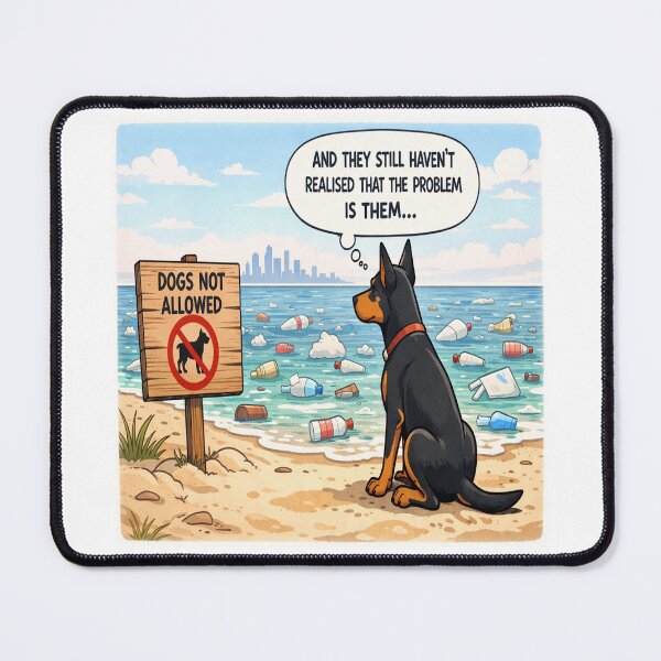 Item preview, The Problem Is Us – Environmental Awareness Dog Illustration Art designed and sold by YogaCreations.