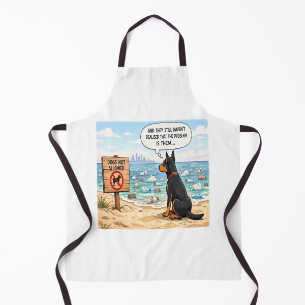 Item preview, The Problem Is Us – Environmental Awareness Dog Illustration Art designed and sold by YogaCreations.