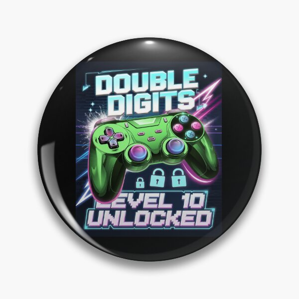 Item preview, Double Digits Level 10 Unlocked Video Game 10th Birthday Boy designed and sold by angolinnArt.
