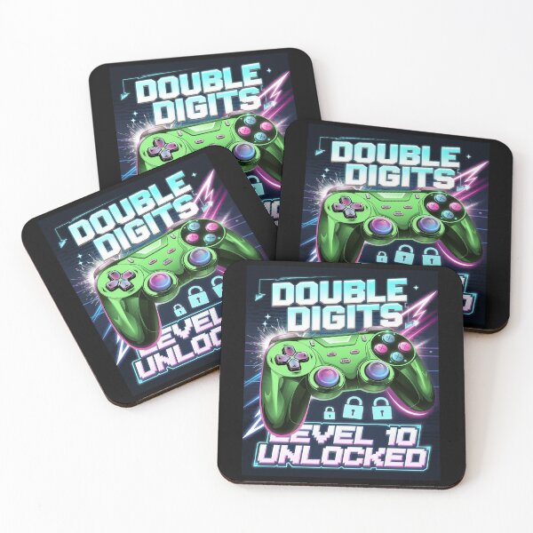 Item preview, Double Digits Level 10 Unlocked Video Game 10th Birthday Boy designed and sold by angolinnArt.