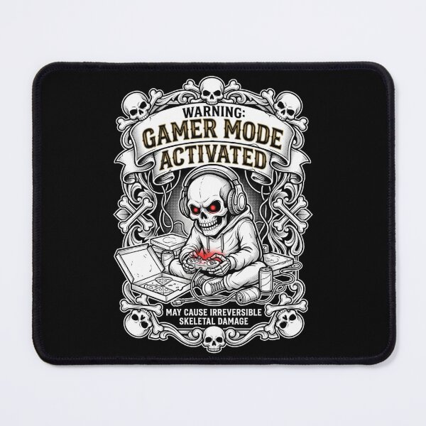 Item preview, Warning Gamer Mode Activated Skeleton Vintage Frame designed and sold by anass002.