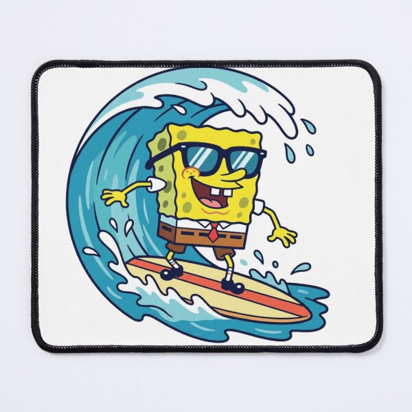 Item preview,  cute sponge bob in sunglasses, water surfing, gamer stickers and t shirts designed and sold by nicnacc.