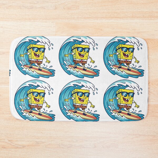 Item preview,  cute sponge bob in sunglasses, water surfing, gamer stickers and t shirts designed and sold by nicnacc.