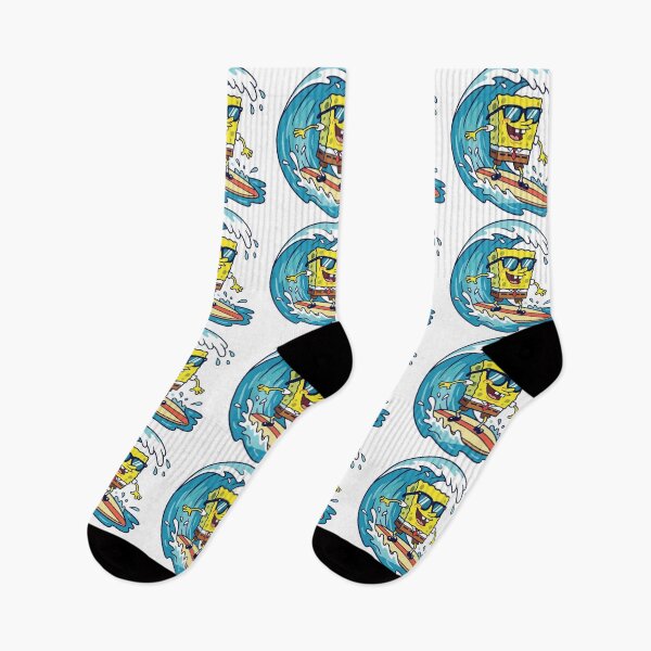 Item preview,  cute sponge bob in sunglasses, water surfing, gamer stickers and t shirts designed and sold by nicnacc.