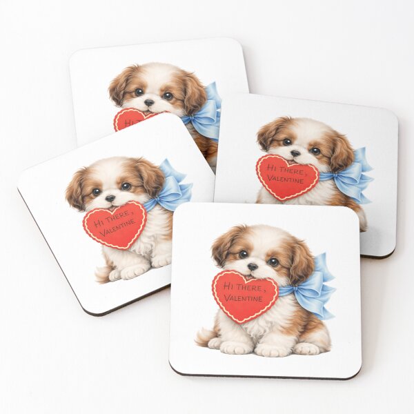 Item preview, Hi There Valentine Cute Puppy Dog Love Couple Gift designed and sold by LittLEGalaxys.