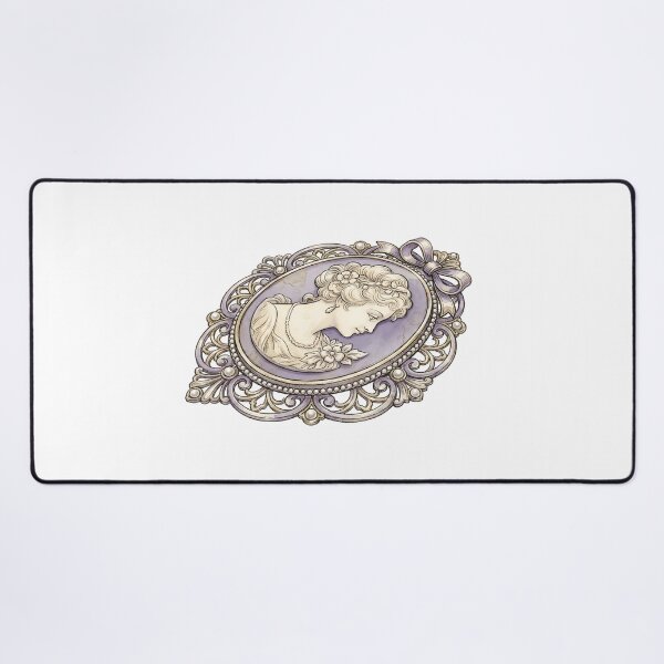 Item preview, Vintage Cameo Brooch Lavender & Ivory Illustration designed and sold by Strip to Stick.