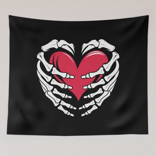 Item preview, Red Heart In Skeletal Hands designed and sold by wxcxkvwkkq46.