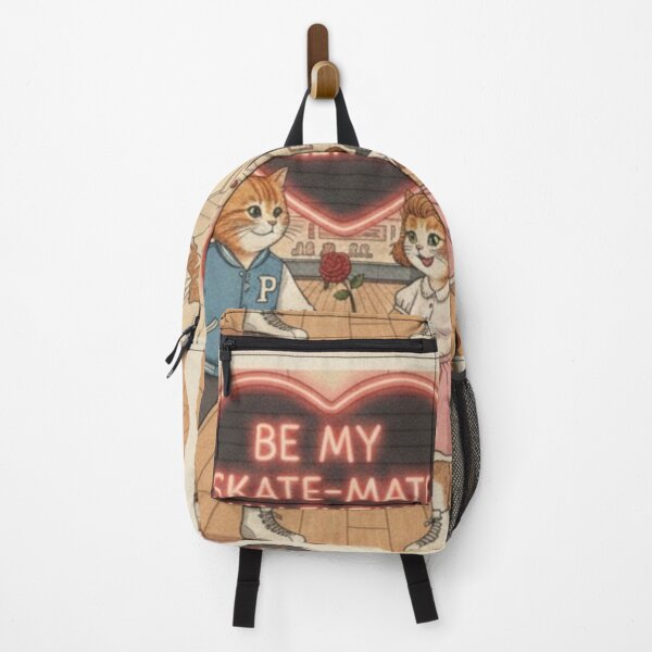 Item preview, Be My Skate-Mate: Retro Roller Rink Cat Valentine designed and sold by Art's Diner.