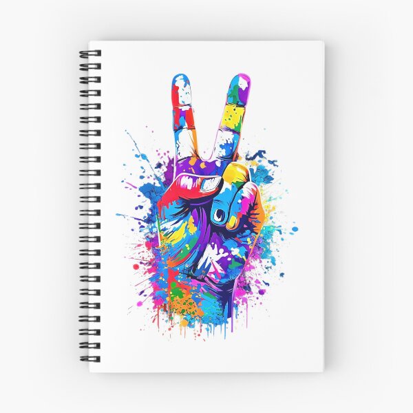 Item preview, Colorful Peace Sign Hand | Vibrant Paint Splash Art designed and sold by Kruti Collection.