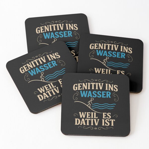 Item preview, Genitive into the water – Because it's dative Grammar Wordplay designed and sold by FreshPixelArt.