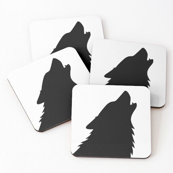 Item preview, Howling Wolf Black Silhouette Profile Illustration designed and sold by AFernandesDSG.