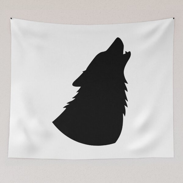 Item preview, Howling Wolf Black Silhouette Profile Illustration designed and sold by AFernandesDSG.