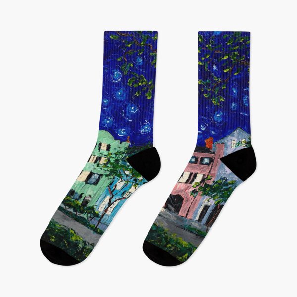 Item preview, Rainbow Row at Night designed and sold by fercaggiano.