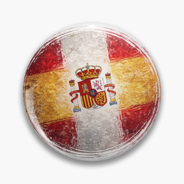 Item preview, Spain Flag Circular Brush Stroke Sticker | Grunge Spanish Flag Design designed and sold by RelateAndTee.
