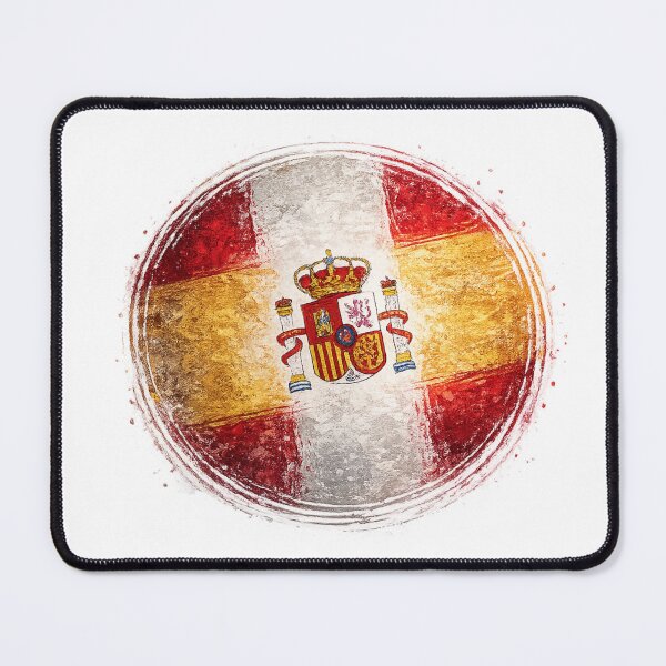 Item preview, Spain Flag Circular Brush Stroke Sticker | Grunge Spanish Flag Design designed and sold by RelateAndTee.
