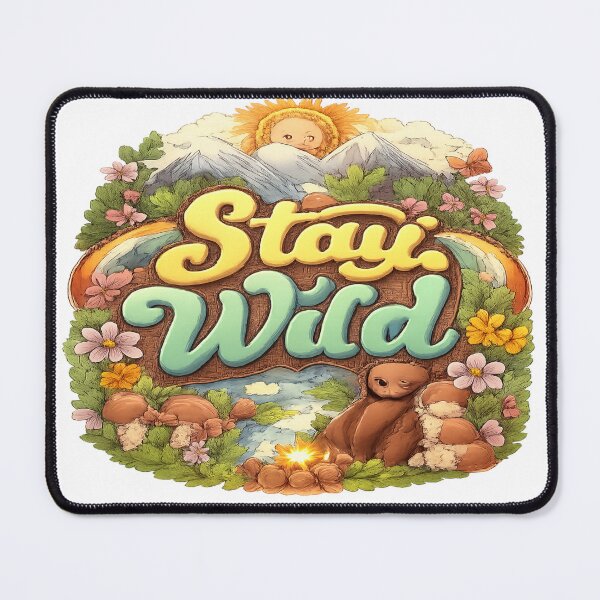 Item preview, Stay Wild Nature Adventure Illustration designed and sold by HiteshArt111.