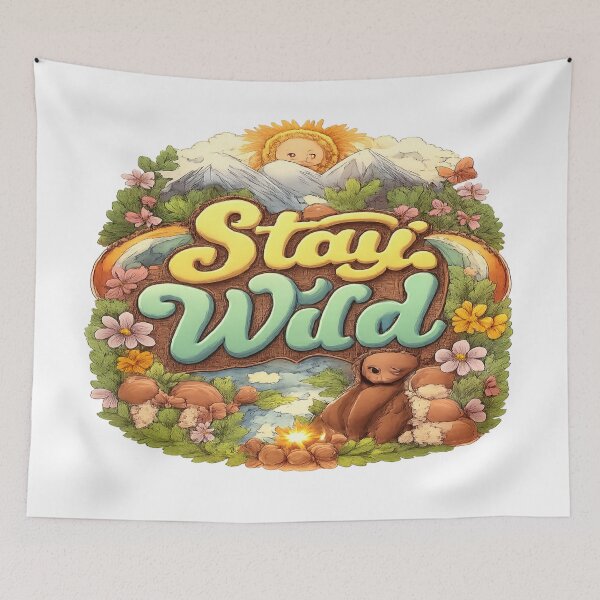 Item preview, Stay Wild Nature Adventure Illustration designed and sold by HiteshArt111.