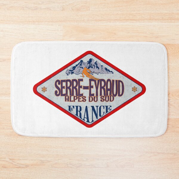 Item preview, Serre-Eyraud, Alpes du Sud, France, Vintage skiing badge design designed and sold by Wanderful-roads.