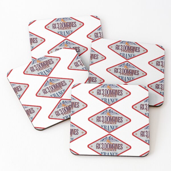 Item preview, Ax 3 Domaines, Pyrénées, France, Vintage skiing badge design designed and sold by Wanderful-roads.