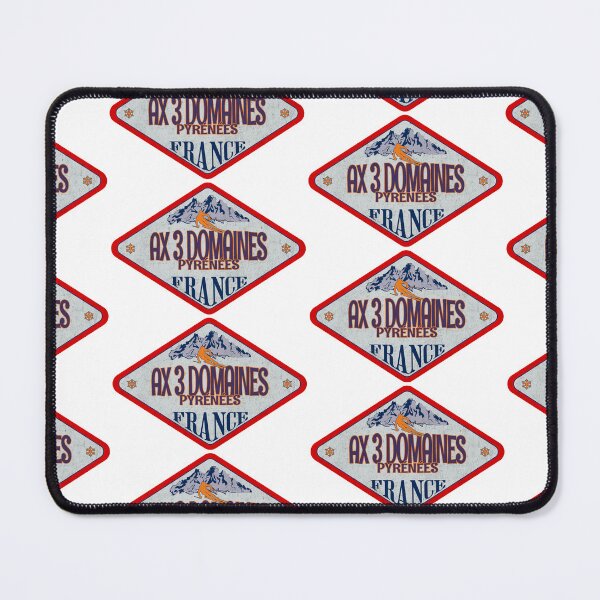 Item preview, Ax 3 Domaines, Pyrénées, France, Vintage skiing badge design designed and sold by Wanderful-roads.