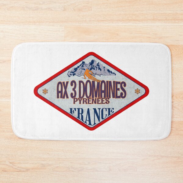 Item preview, Ax 3 Domaines, Pyrénées, France, Vintage skiing badge design designed and sold by Wanderful-roads.