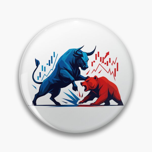 Item preview, Bull versus Bear Wall Street Stock Market Battle Stocks designed and sold by Pineapple-Tree.