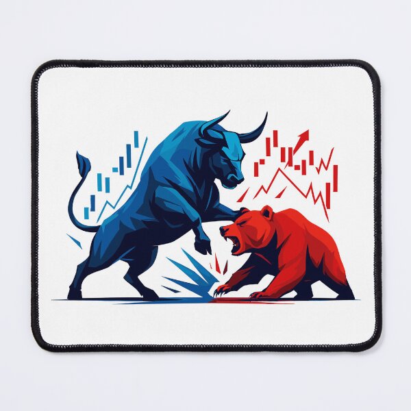 Item preview, Bull versus Bear Wall Street Stock Market Battle Stocks designed and sold by Pineapple-Tree.