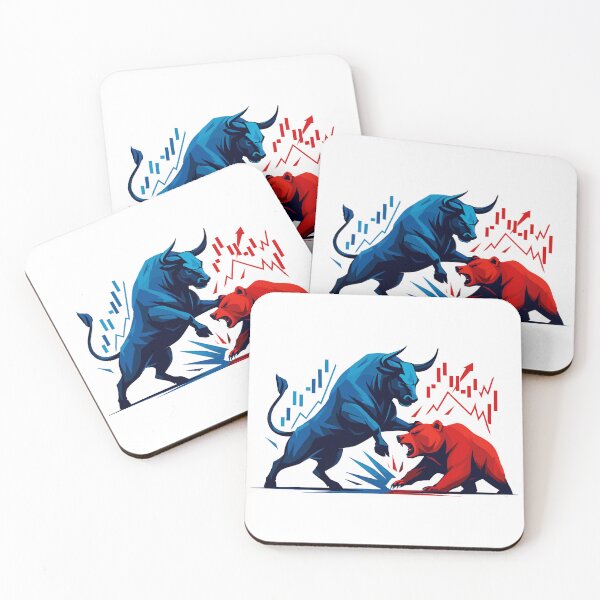 Item preview, Bull versus Bear Wall Street Stock Market Battle Stocks designed and sold by Pineapple-Tree.