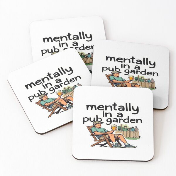Item preview, Mentally in a Pub Garden – Funny British Beer Lover T-Shirt & Sticker Design designed and sold by Sushikidsntoddlers.