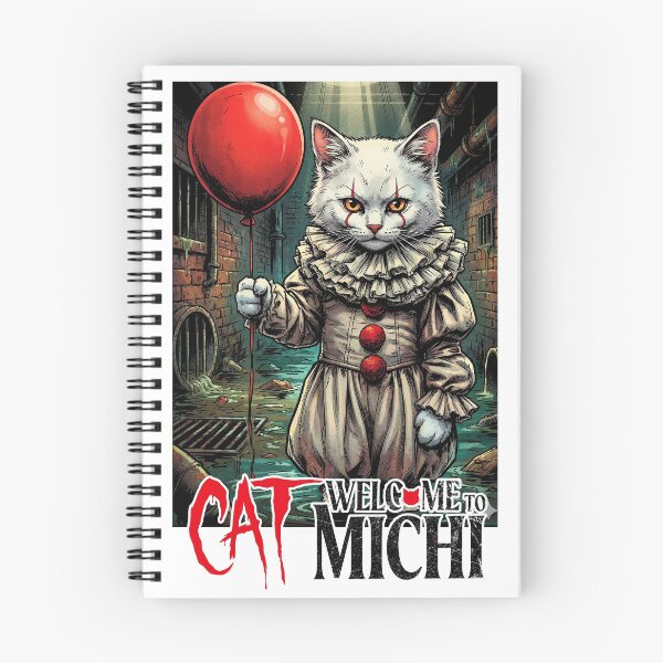 Item preview, "White Cat Dressed as a Horror Clown with a Red Balloon designed and sold by Mistermike248.