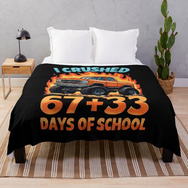 Item preview, I Crushed 67 + 33 Days of School Monster Truck Boy designed and sold by ArtFunDib.