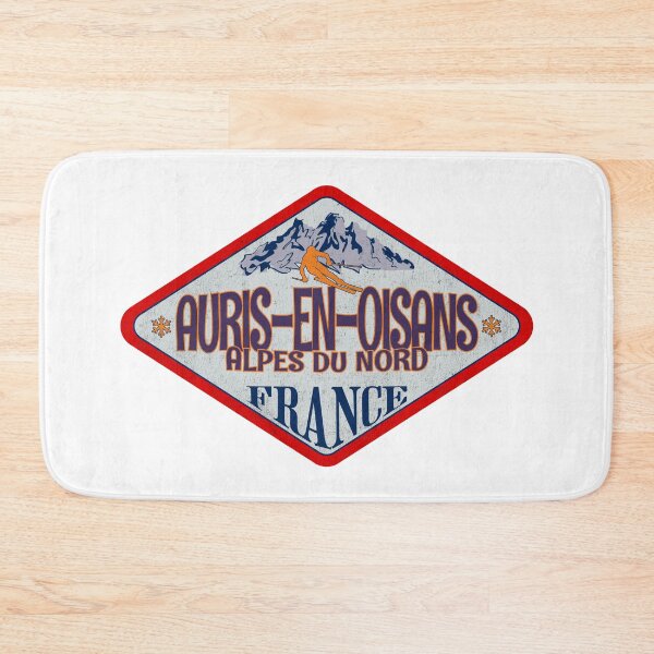 Item preview, Auris-en-Oisans, Alpes du Nord, France, Vintage skiing badge design designed and sold by Wanderful-roads.