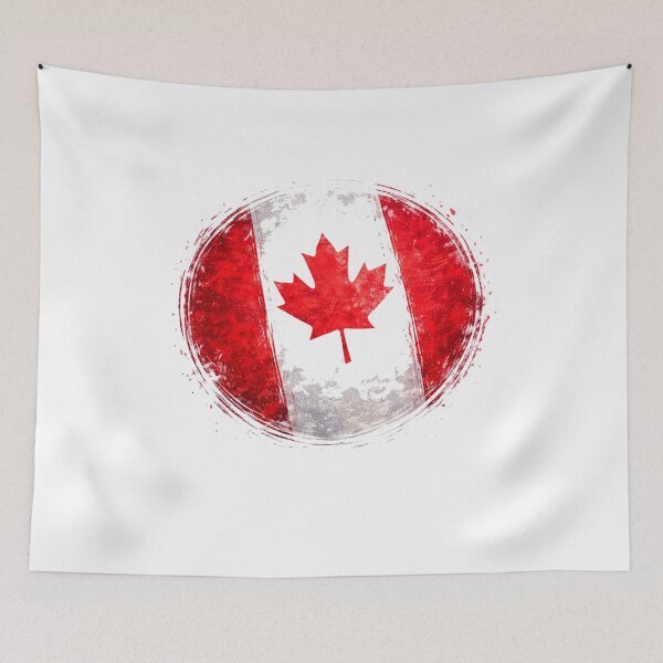 Item preview, Canada Flag Circular Sticker | Grunge Maple Leaf Patriotic Design designed and sold by RelateAndTee.