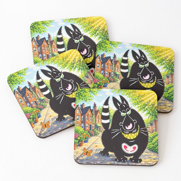 Item preview, Cartoon Cat in Colorful Street designed and sold by cuprum.
