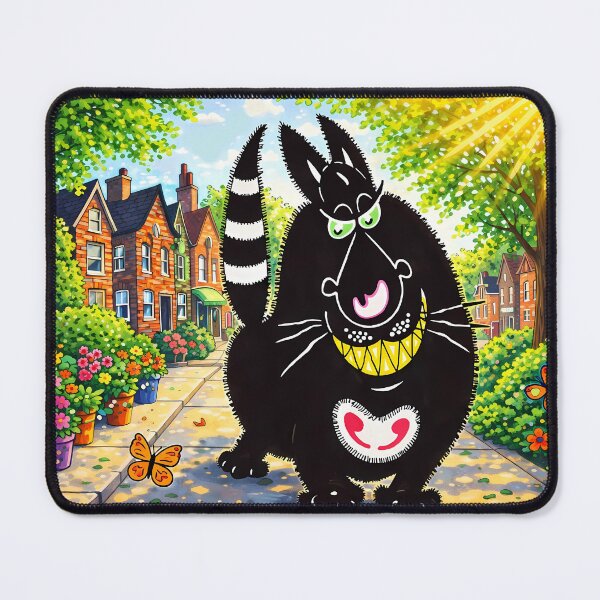 Item preview, Cartoon Cat in Colorful Street designed and sold by cuprum.