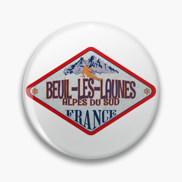 Item preview, Beuil-les-Launes, Alpes du Sud, France, Vintage skiing badge design designed and sold by Wanderful-roads.