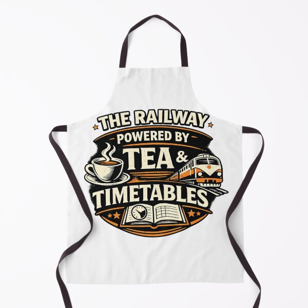 Item preview, The Railway Powered by Tea & Timetables – Funny Train Lover UK Railway Design designed and sold by GarnerSupplyCo.