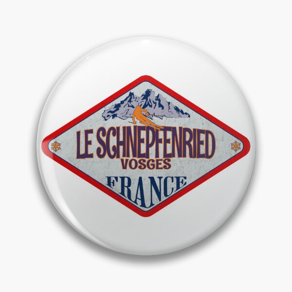 Item preview, Le Schnepfenried, Vosges, France, Vintage skiing badge design designed and sold by Wanderful-roads.