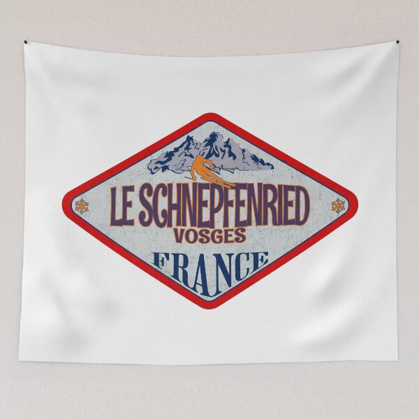 Item preview, Le Schnepfenried, Vosges, France, Vintage skiing badge design designed and sold by Wanderful-roads.