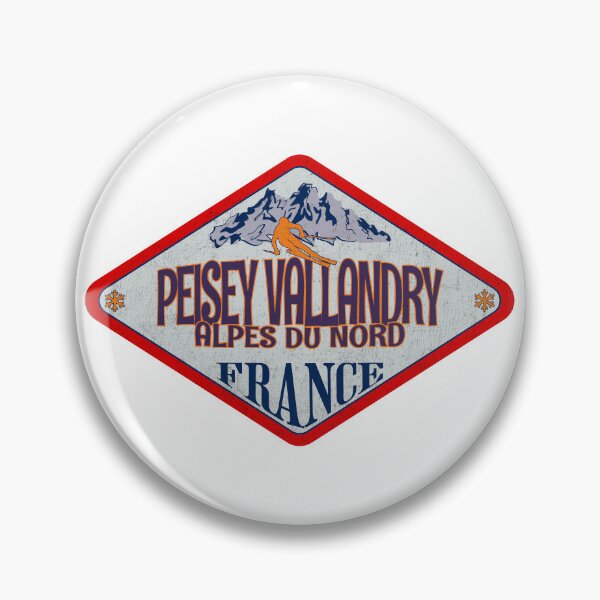 Item preview, Peisey Vallandry, Alpes du Nord, France, Vintage skiing badge design designed and sold by Wanderful-roads.