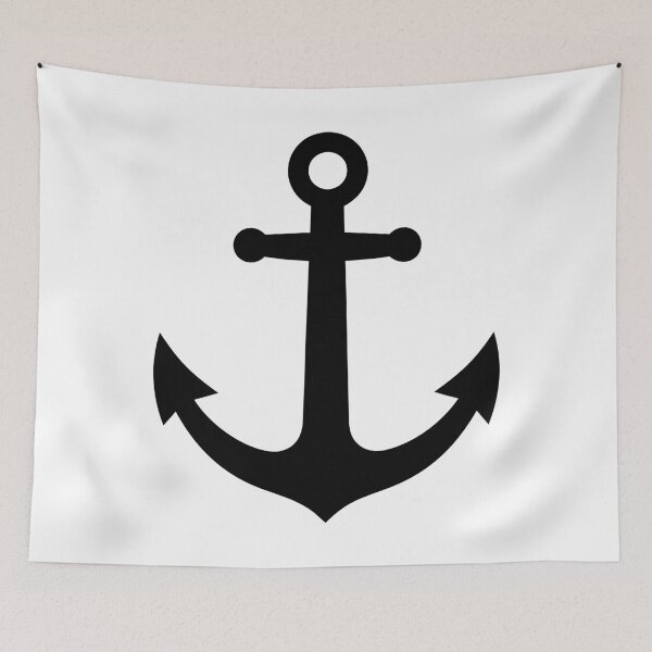 Item preview, Nautical Anchor Black Silhouette Isolated on White designed and sold by AFernandesDSG.