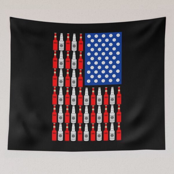 Item preview, USA Beer Flag - Patriotic Lager Bottles And Caps designed and sold by PrintPress.