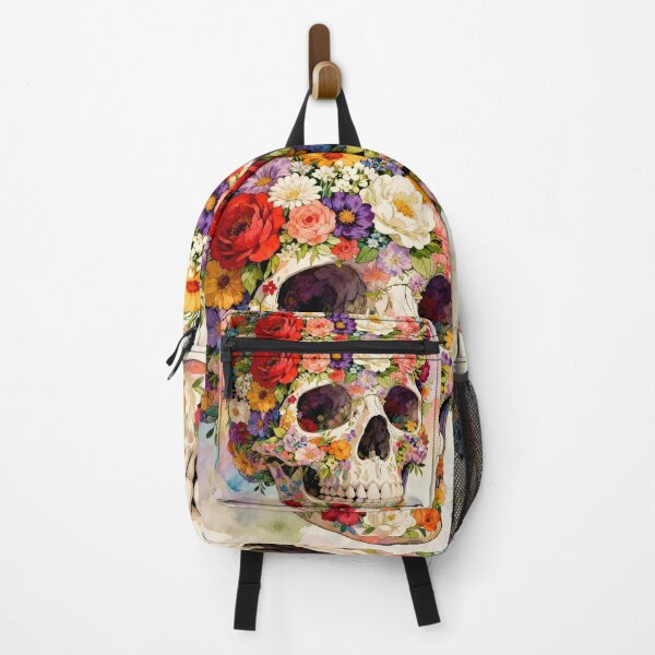 Item preview, Human Skull with Colorful Abstract Floral Art designed and sold by Marcu Ioachim.